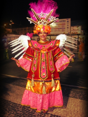 woman in wing costume rio brazil