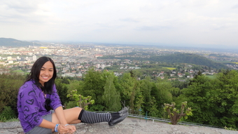 Christinne enjoying the scenery in Austria