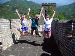 Marissa and friends at the Great Wall of China! Great Wall Jump