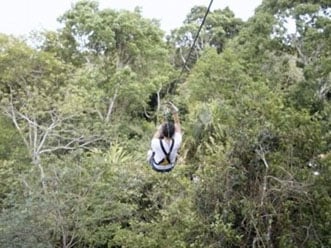 Jessica ziplining in Guatemala