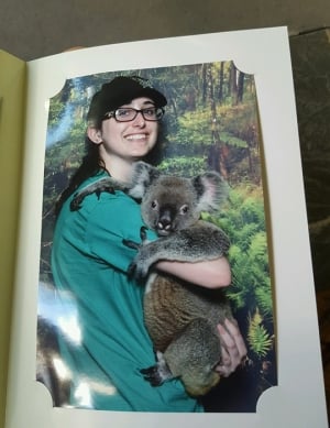 Holding a koala in Australia