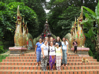 Group photo on stairs