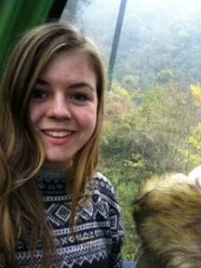 A young girl posing for a picture.