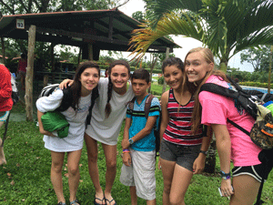 Me and some other SCL counselors with a couple Ticos at our "pool day"