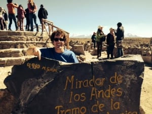 guy smiling at mirador de los andes rock