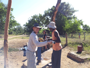 Pumping water for the community garden