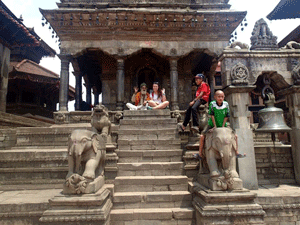 Making new friends in Durbar Square, Kathmandu