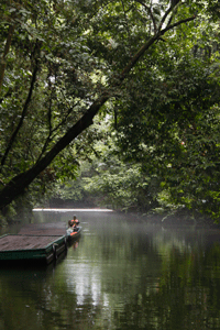 Casually floating along a river