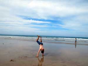 man doing cartwheel