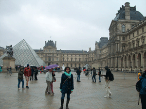 Outside the Louvre