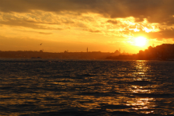 sunset over the water istanbul 