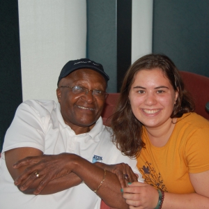 woman smiling with her semester at sea staff member