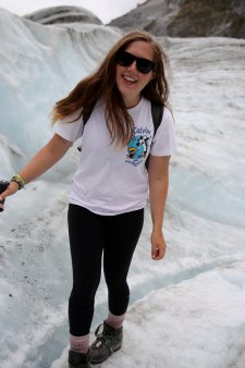 Margot at Fox Glacier in New Zealand