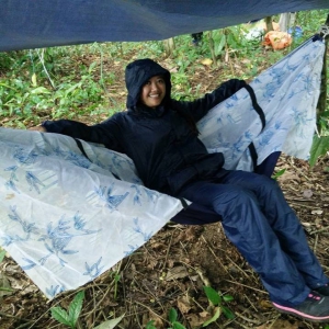 woman on a hammock