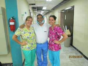 Katelyn with Ronaldo, the Recovery Ward Head Nurse.