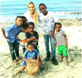 Miranda and local children