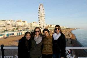 four girls on the brighton england pier