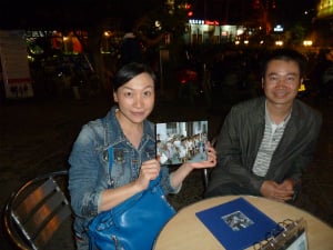 woman holding a picture