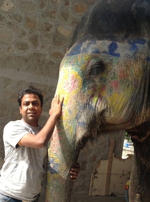 Man with an elephant