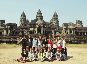 Emily and her TBB group at Angkor Wat in Cambodia.