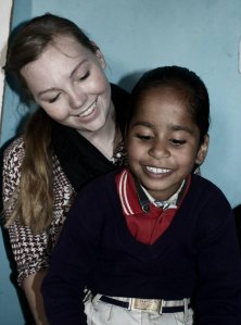 Emily and one of her students, Anjali. 