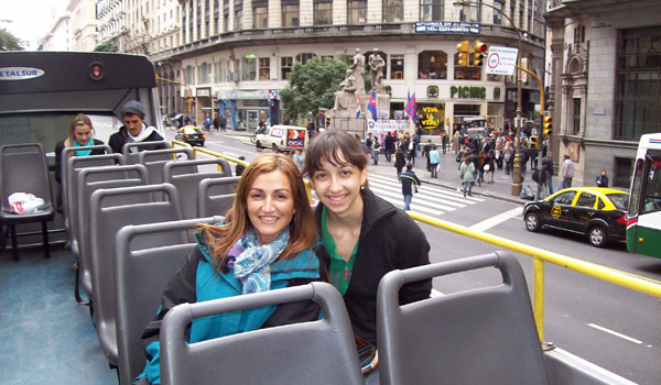 Dr. Pagano with a CAPA Buenos Aires student on the city bus tour