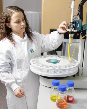 UCD STEM student in lab