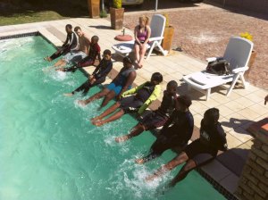 Swimming lessons the volunteers gave to children from township Dunoon