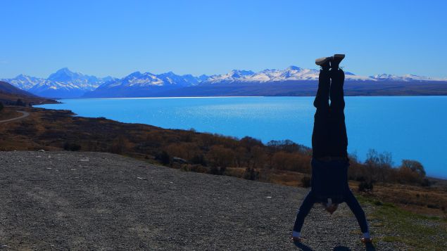 Headstand in New Zealand