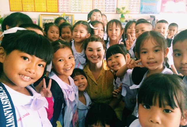 Thai students and ESL teacher