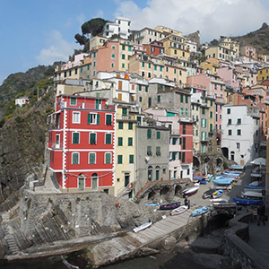 The breathtaking view of Riomaggiore from our apartment