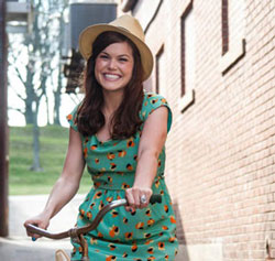 female riding bike