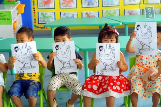 Young students in China