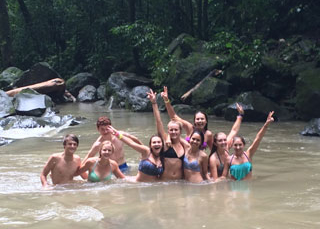 Our group at the waterfall