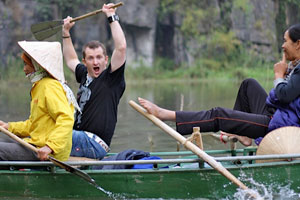 Doug on a canoe