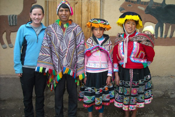 Natalie with some local Bolivians in traditional dress