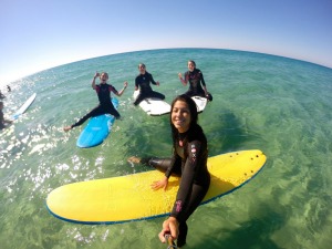 Jenny and fellow participants at Coolum Beach