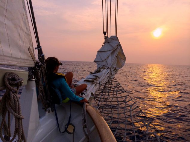 sunset sailing with Seamester