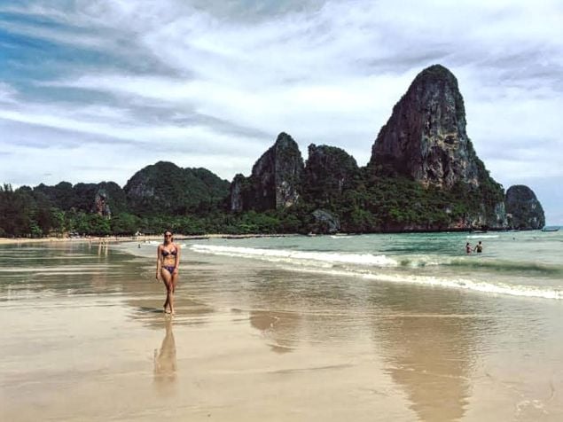 walking on the beach in Thailand