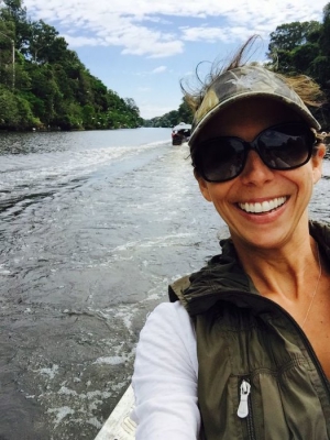 woman selfie on a boat