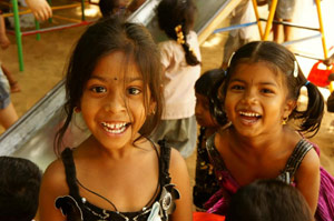 Smiling children in India