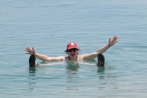 swimming in the Dead Sea in Israel