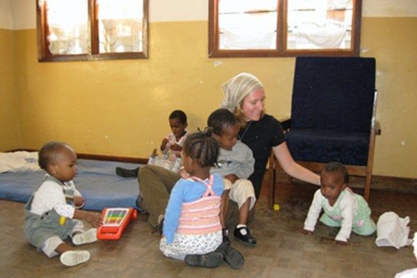 Juliana at the orphanage connected to the hospital where she volunteered