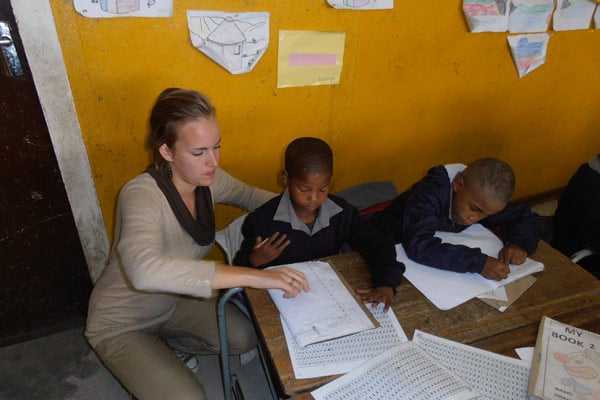 Irene volunteered to teach children in South Africa with SASTS