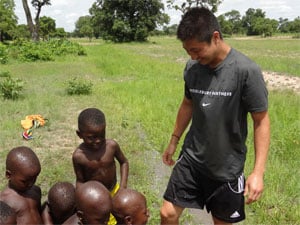 Sean with children