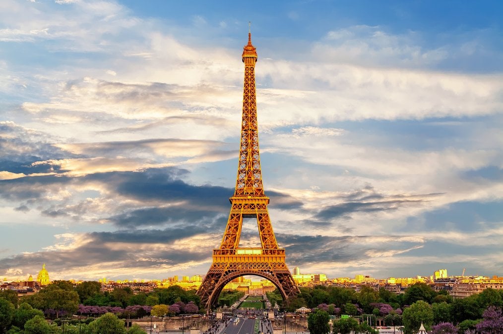 Eiffel Tower at sunrise