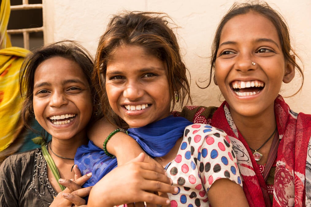 Au Pair in India: 3 Indian Girls Laughing