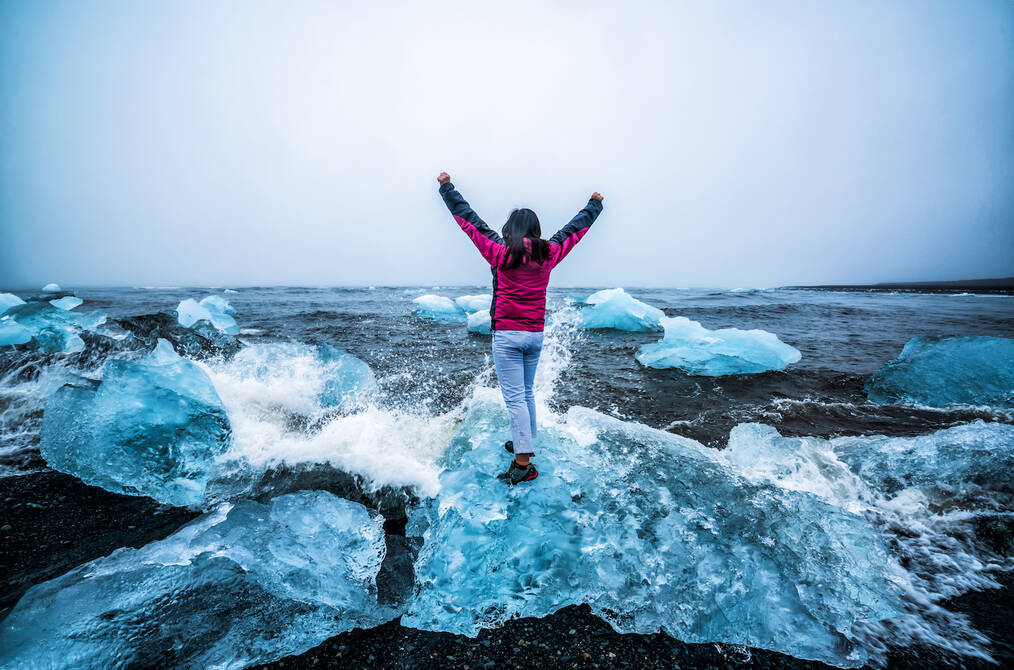 Au Pair in Iceland - Woman standing on ice