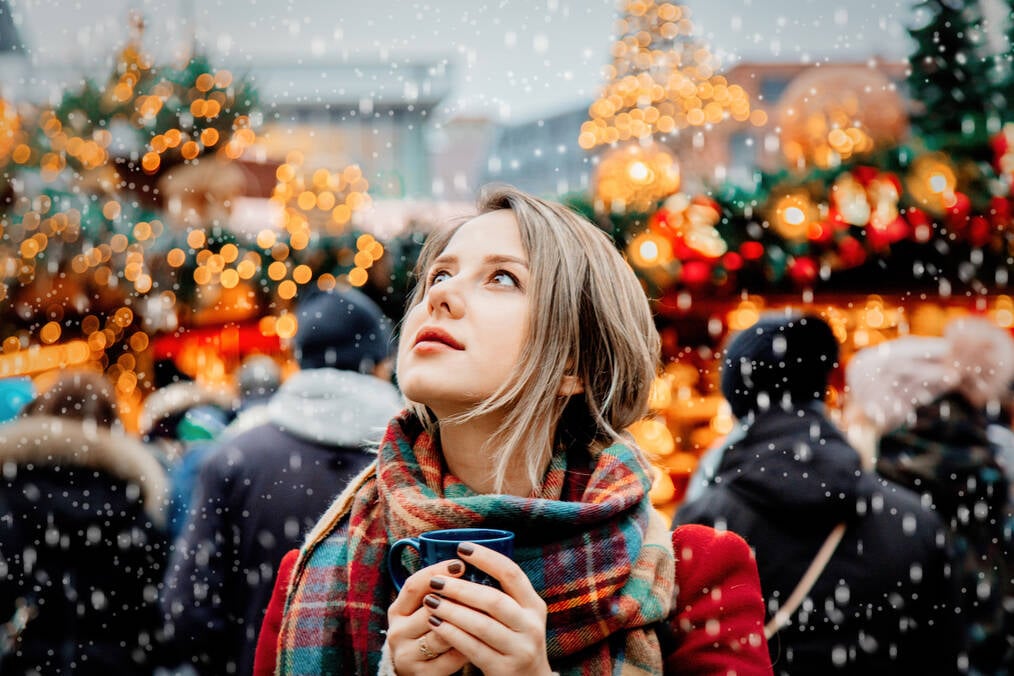 Study Abroad in Germany on Budget - Girl in German Christmas Market