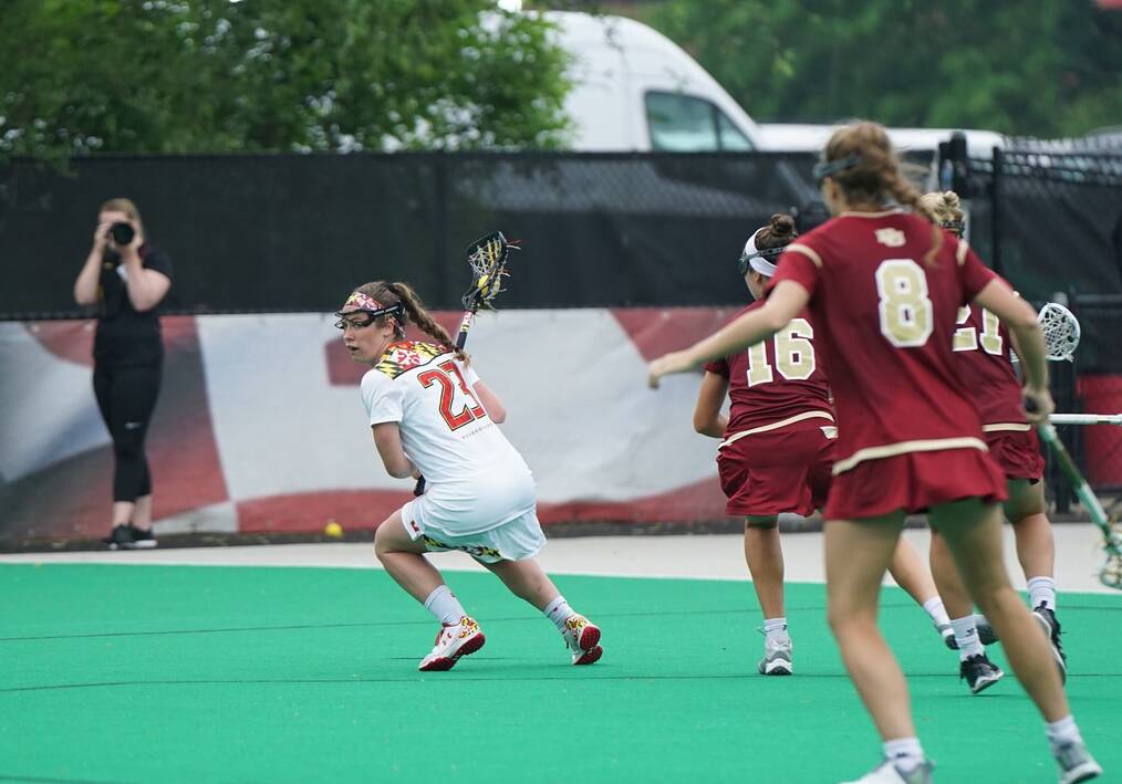 Women playing lacrosse.